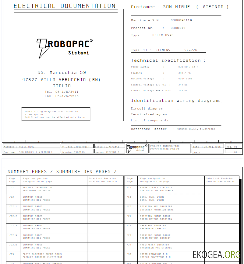 ITALY ROPOBAC SYSTEMI utility bill Word and PDF template